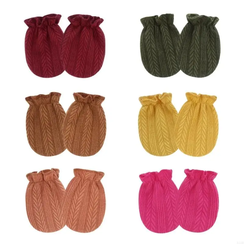 صغار صغار الصفر الصغار أغطية يدوية القطن الناعم ميزة التصميم المرن معصم تنفس لمدة 0-1 #5