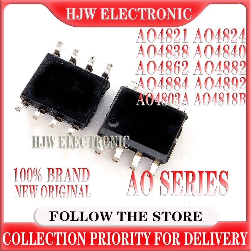 

(10piece) 100% New AO4821 AO4824 AO4838 AO4840 AO4862 AO4882 AO4884 AO4892 AO4803A AO4818B sop-8 Chipset