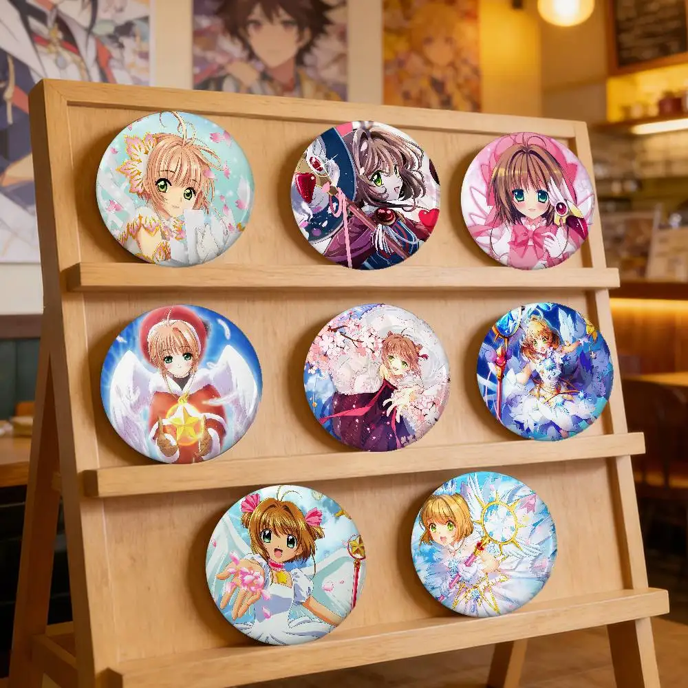 C-Cardcaptor Sakura Badges Peripheral Lapel Pins Tinplate Round Brooch For Shoulder Bag Accessories Souvenir Gifts