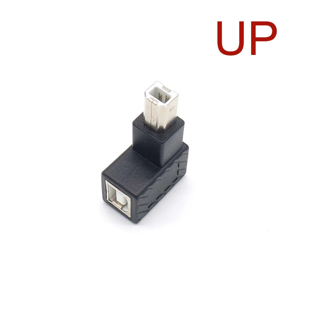 Up Down Left Right Angled 90 Degree USB 2.0 B Type Male to Female Extension Adapter for Printer Scanner Hard Disk case