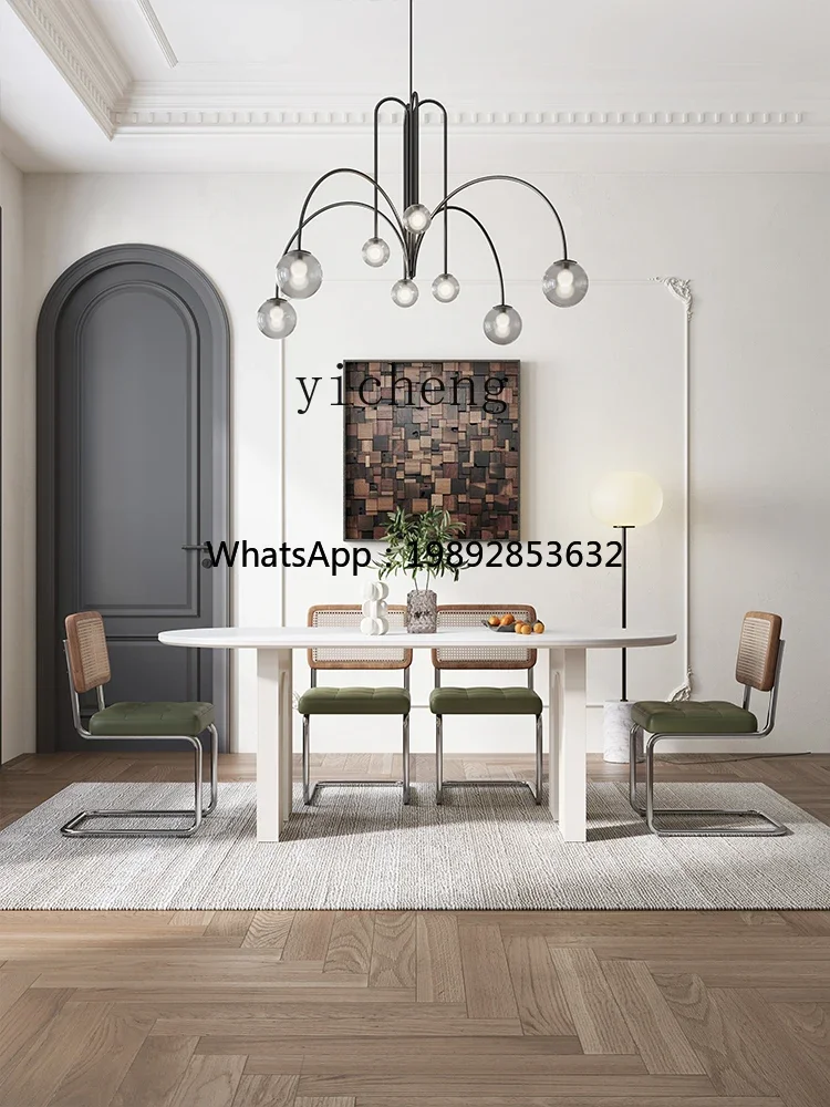 Dining Tables and Chairs Set Simple Stone Plate Household Small Apartment Dining Table Internet Celebrity