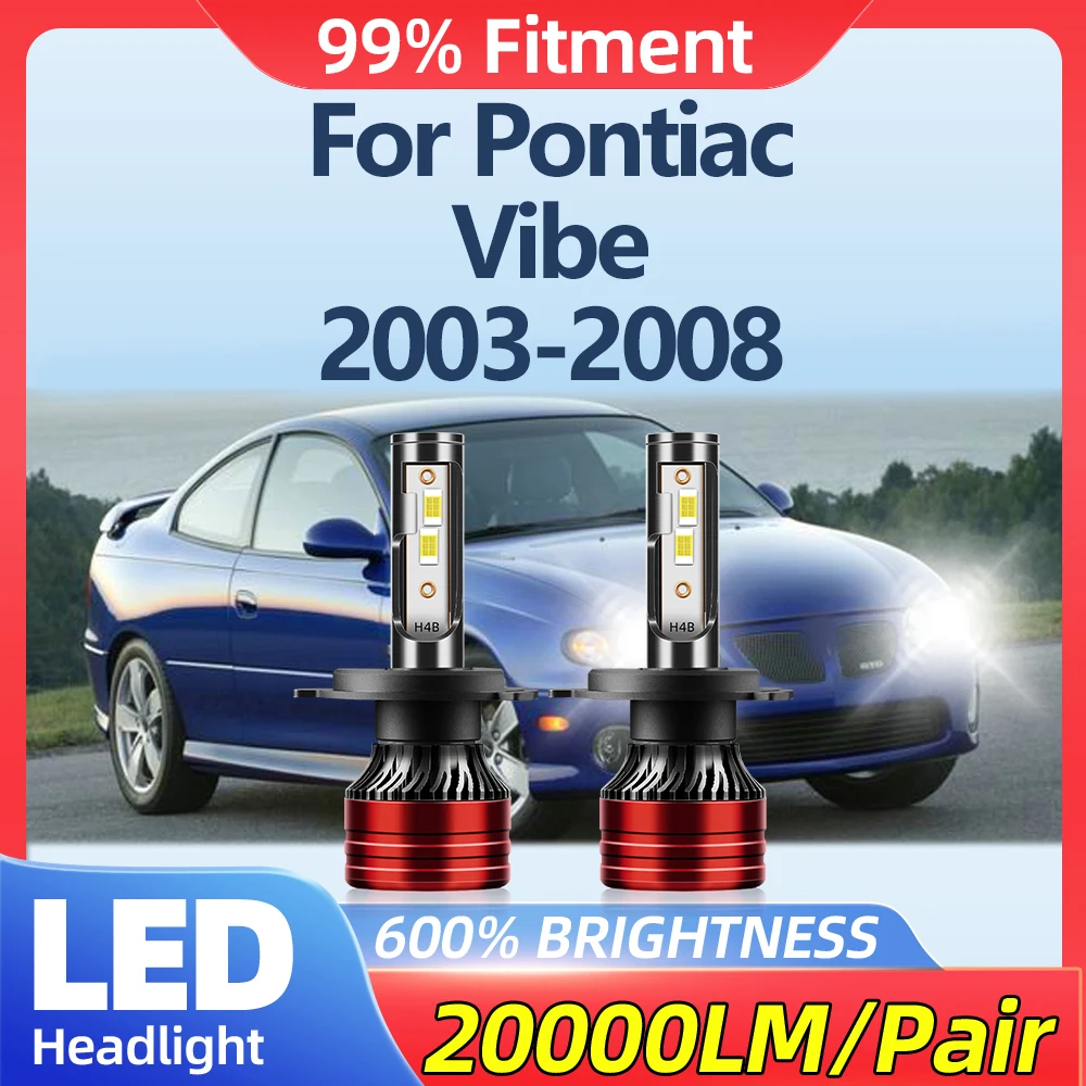 

LED Headlights Bulbs 20000LM Super Bright Auto Headlamps 6000K White 12V For Pontiac Vibe 2003 2004 2005 2006 2007 2008