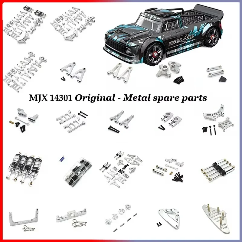 

Металлические усовершенствованные детали для автомобиля Mjx 14301 14302 RC, передний и задний поворотный рычаг, рулевая чаша, заднее сиденье на колесо, шестигранное соединение, Рулевое управление