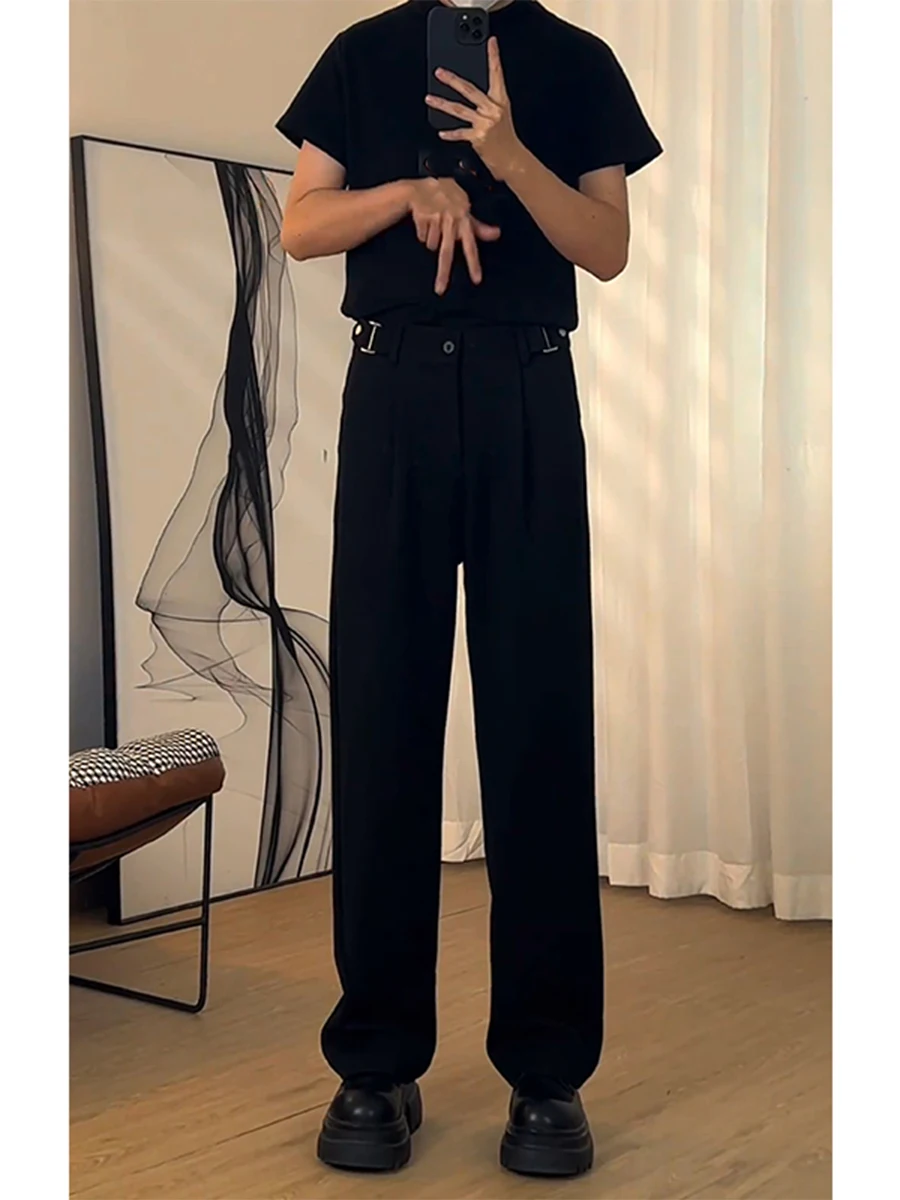 

Мужские повседневные брюки Naples Casual Bla прямого кроя, эластичные, облегающие, с эффектом драпировки, в стиле Westwear, весенние, молодежные, модные, из полиэфирного волокна