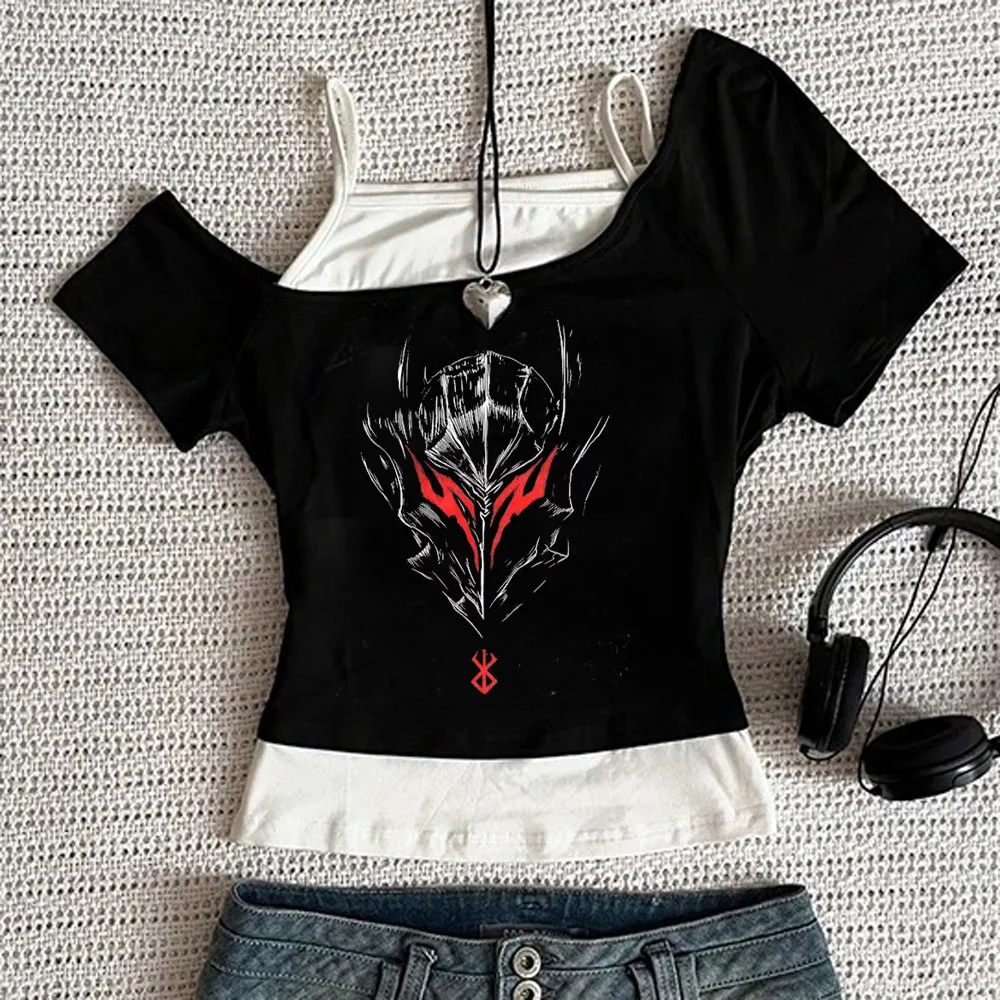 Berserk crop top teen jojifuku goth scene  emo gyaru t shirt gothic gyaru alternative  anime
