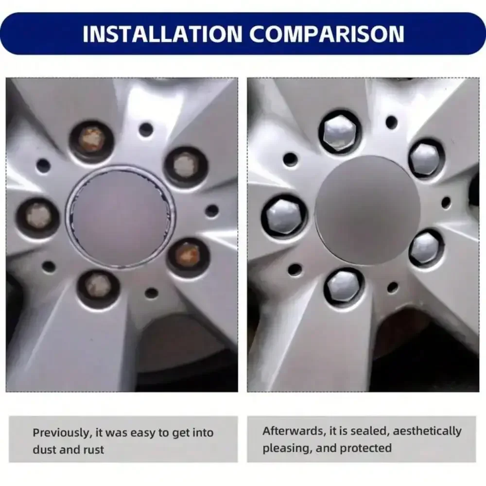 20ชิ้นสากลป้องกันสนิมโครเมี่ยมเงา ABS ตัดแต่งอัตโนมัติล้อยางน๊อตสกรูป้องกันฝาครอบอุปกรณ์เสริมรถยนต์