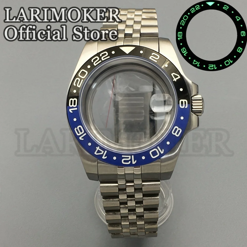 

LARIMOKER 39MM Watch Case Stainless Steel Green Luminous Fixed Ceramic Bezel Fit NH35 NH36 NH34 ETA2824 PT5000 MIYOTA Movement