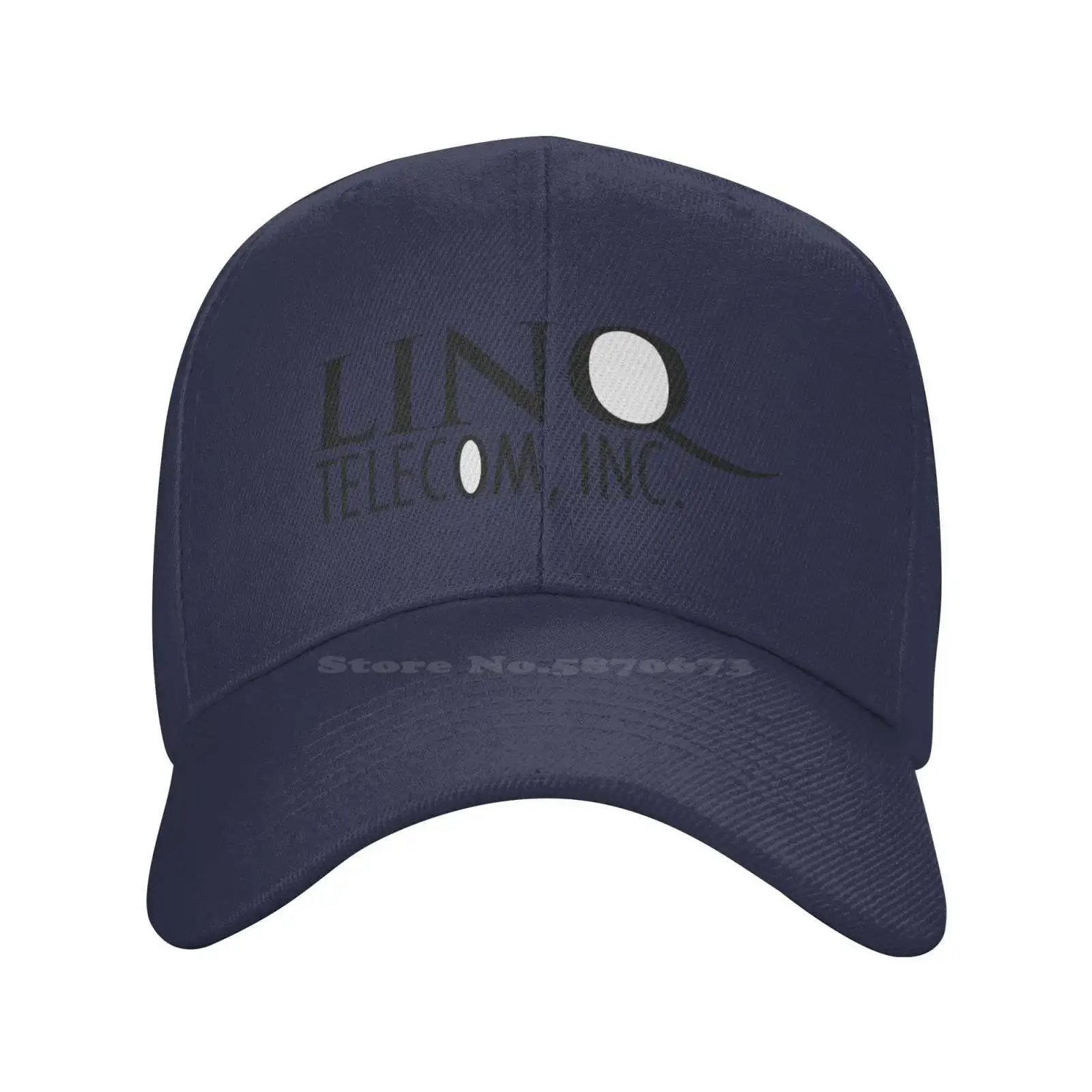 LinQ Telecom Logo Print Graphic Casual Denim cap Knitted hat Baseball cap