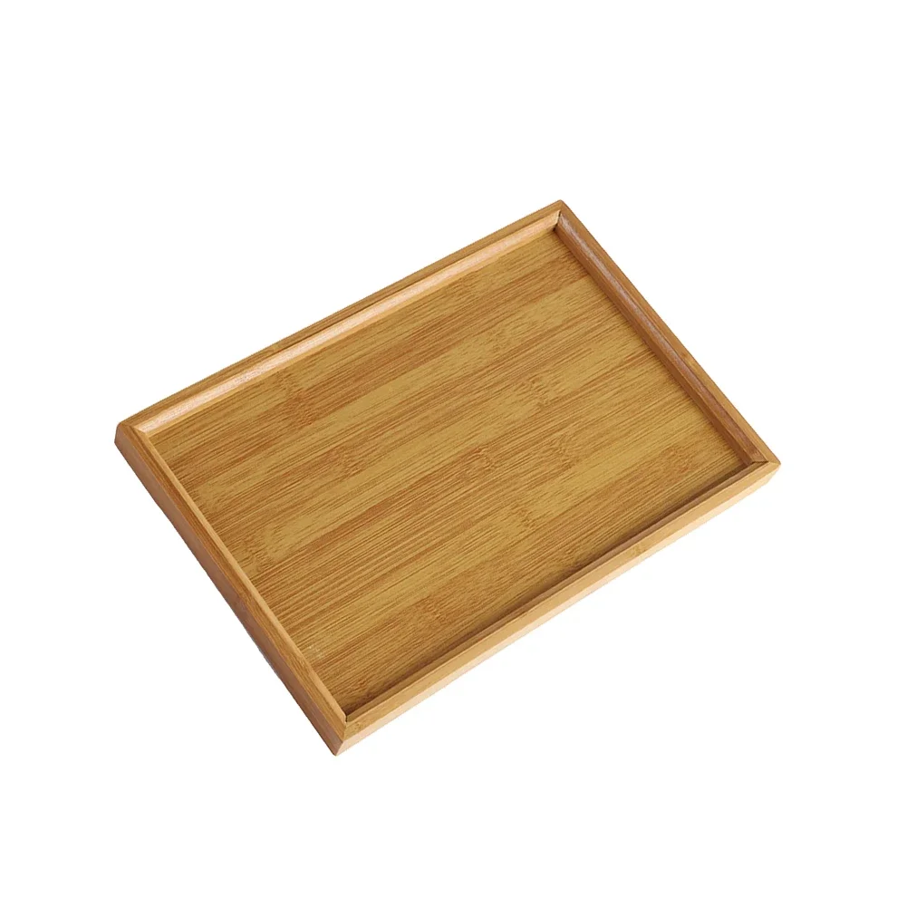 1pc Wood Color Serving Tray Easy Clean For Serving Food Breakfast Dinner Drinks Cakes Ample Capacity Sturdy Crack-resistant