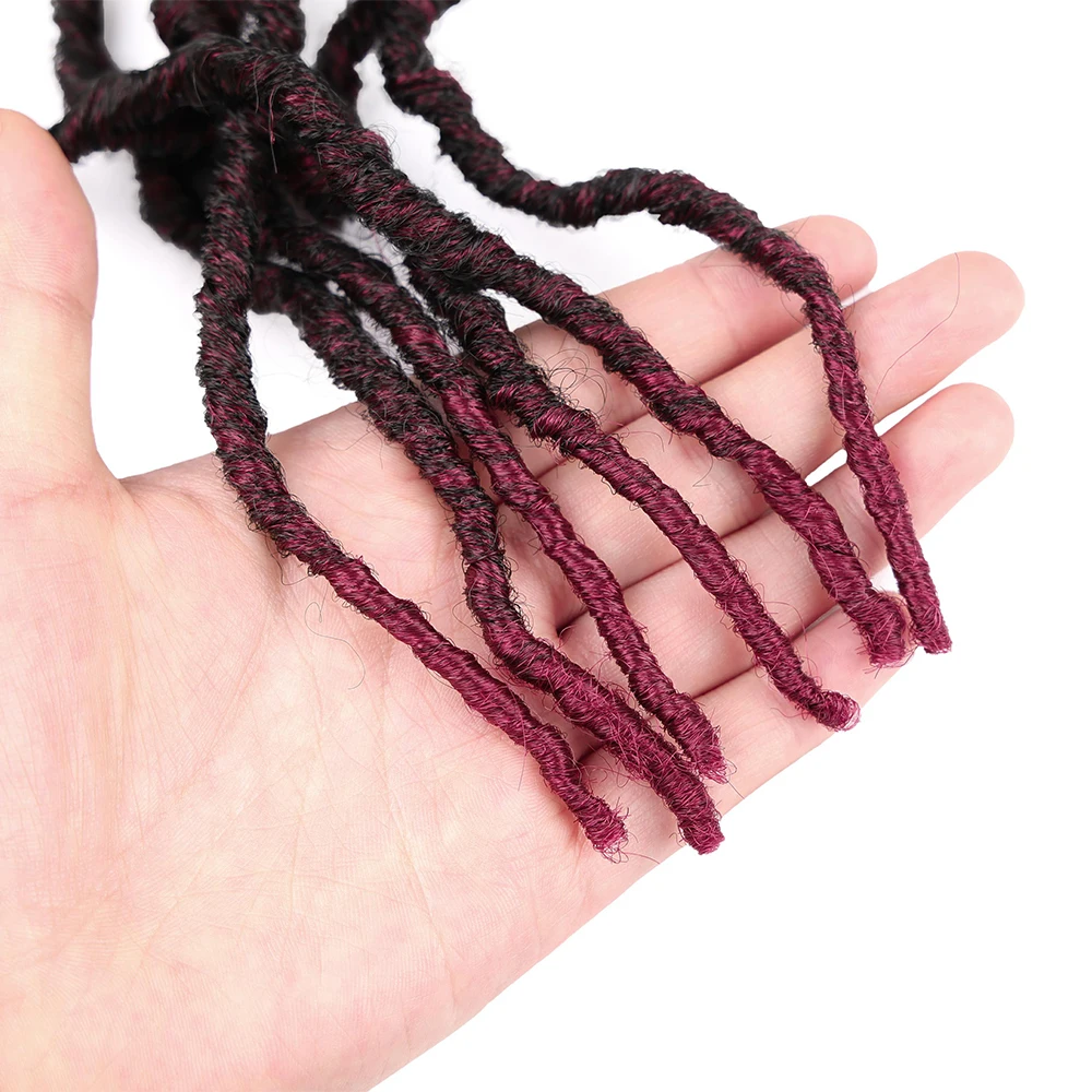 21roots/pack African Faux nu locs Crochet Braids Hair Extensions wigs Synthetic dreadlocks Burgundy Ombre Crochet hair accessory