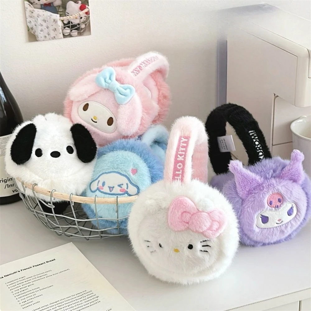 Miniso Sanrio 정품 공인 귀마개 귀여운 만화 소녀 하트 가을, 겨울 다목적 편안한 부드러운 열