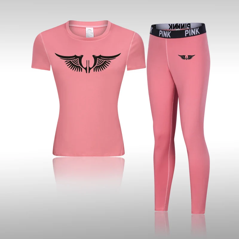 

2 Piece Quick Dry Yoga Set Gym Fitness Clothing Women Yoga Sportswear Female Workout Leggings Running Sport Clothes Training Set