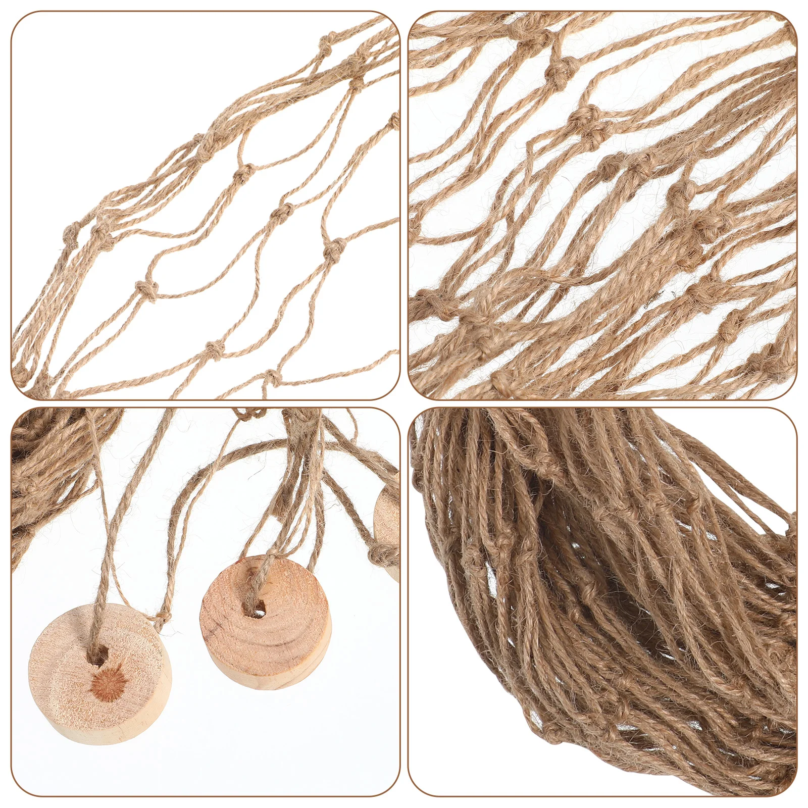 

Mediterranean Style Decorative Fish Net 200cm Long 100cm Wide Light Brown Fishing Net Wall Decor Nautical Photo Prop