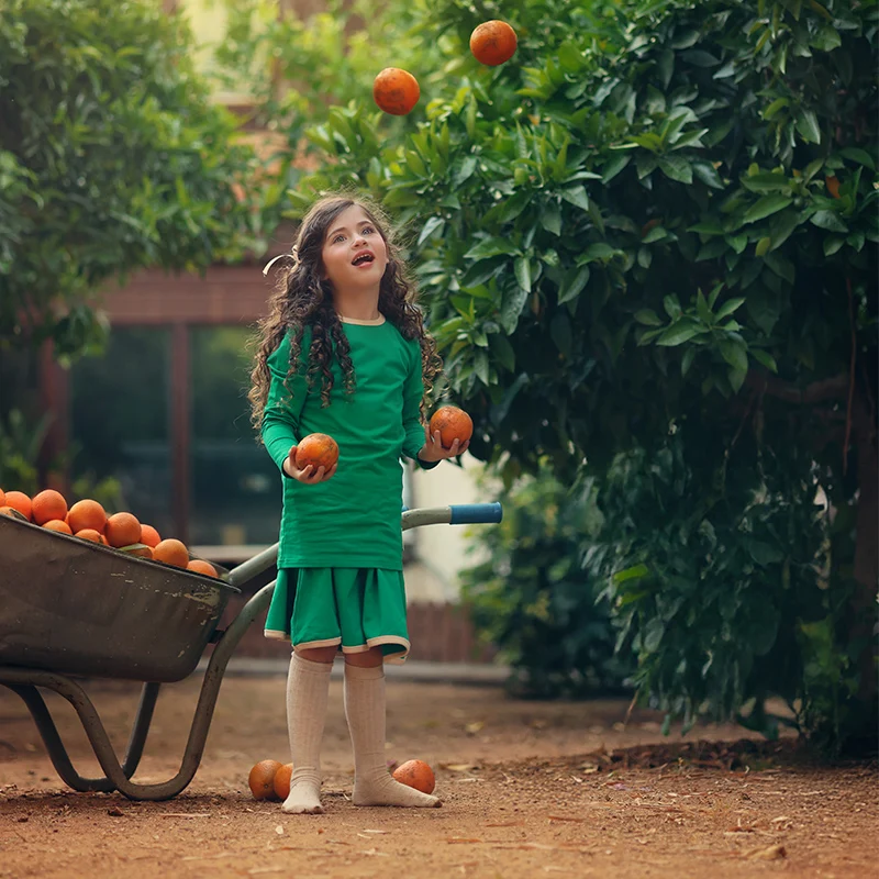 Collezione estiva di vestiti coordinati per la famiglia, vestito da ragazza, maglietta da ragazzo, set da bambino, gonna da ragazza, completo di abbigliamento in cotone verde per bambini