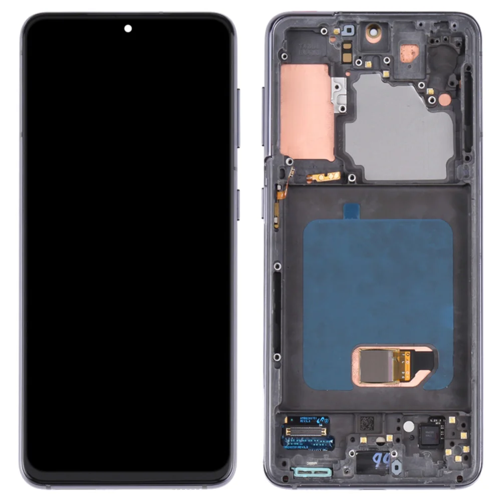 삼성 갤럭시 S21 5G G991 OEM 등급 S AMOLED 스크린 및 디지타이저 어셈블리 + 프레임 (로고 없음) - 그레이