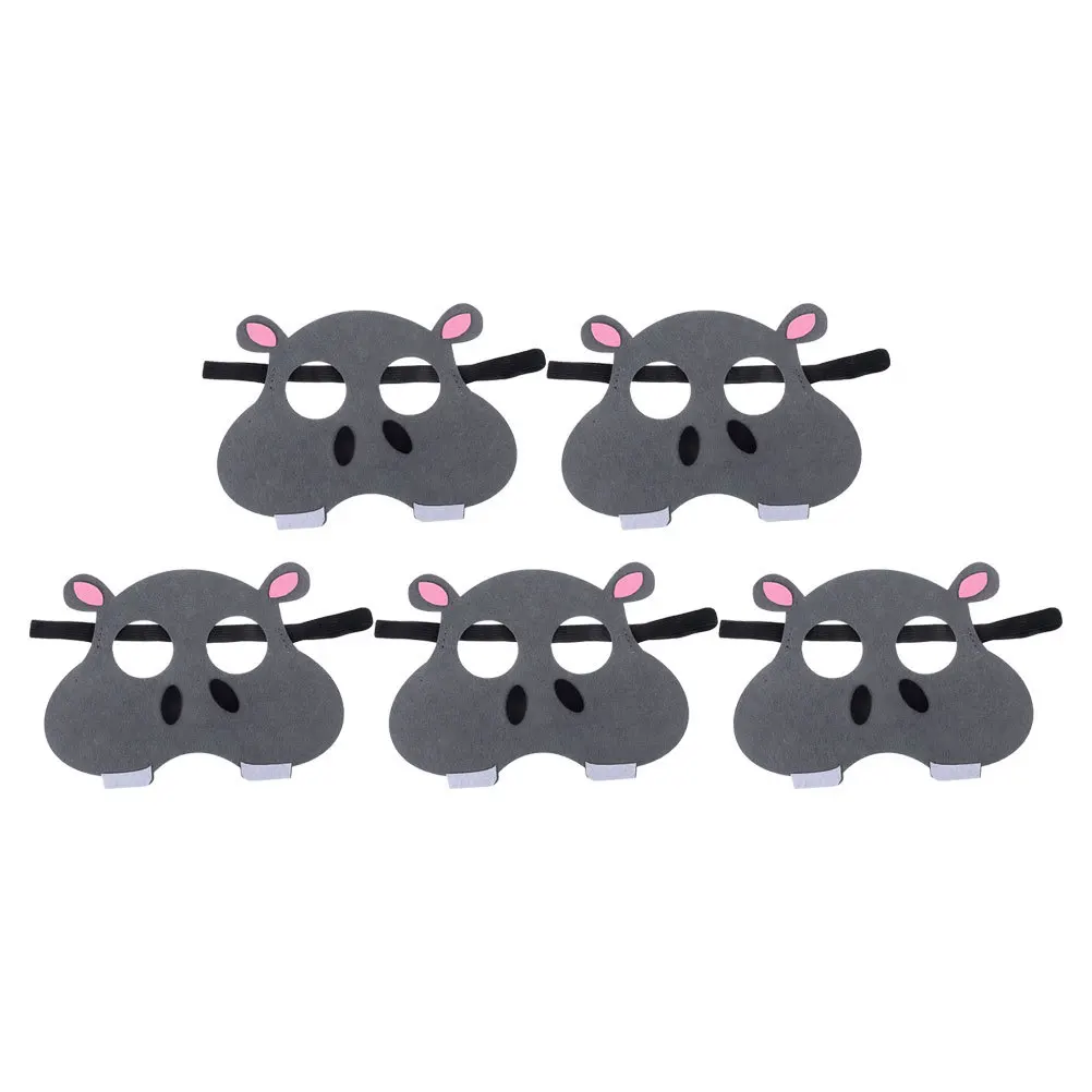 

5 Pcs Animal Face Mask for Kids Cosplay Themed Masks Decoration Grey Party Favors