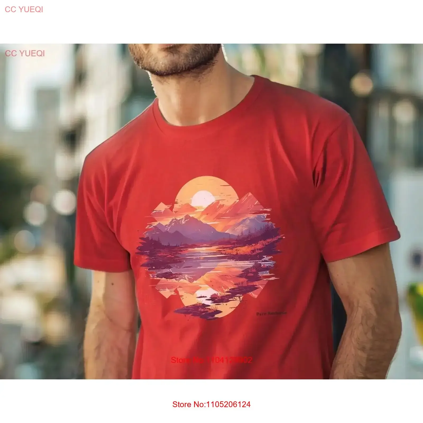 

Футболка Serene Lake Reflection Calm Water Horizon Pure Horizons Nature Top Закат винтажный стираный удобный универсальный мягкий