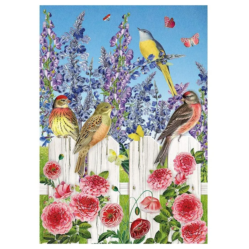 Round Diamond Full Diamond Diamond Painting Set Living Room Dining Room Decorative Painting Mural Bird Swarm Garden