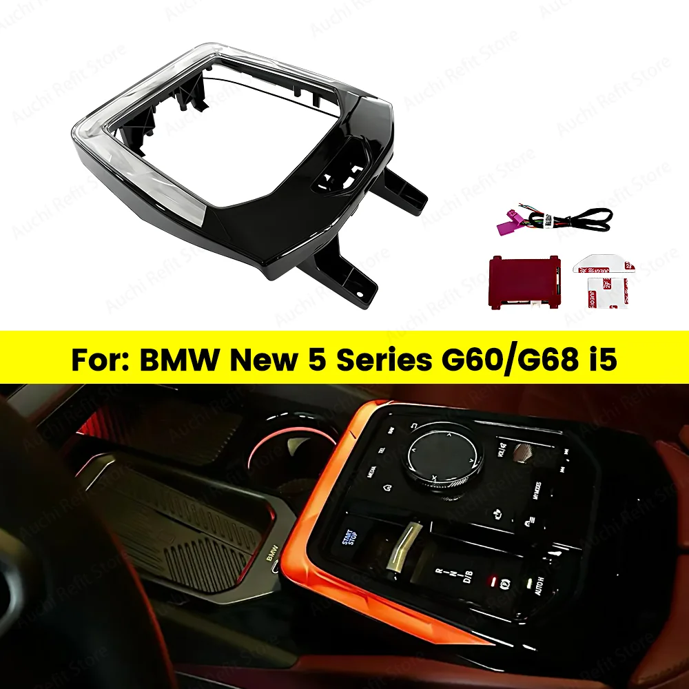 

Auchi 15 Color Car Central Control Crystal Saddle Lamp Ambient Light For BMW New 5 series G60 G68 i5 Auto RGB Decorative Lamp