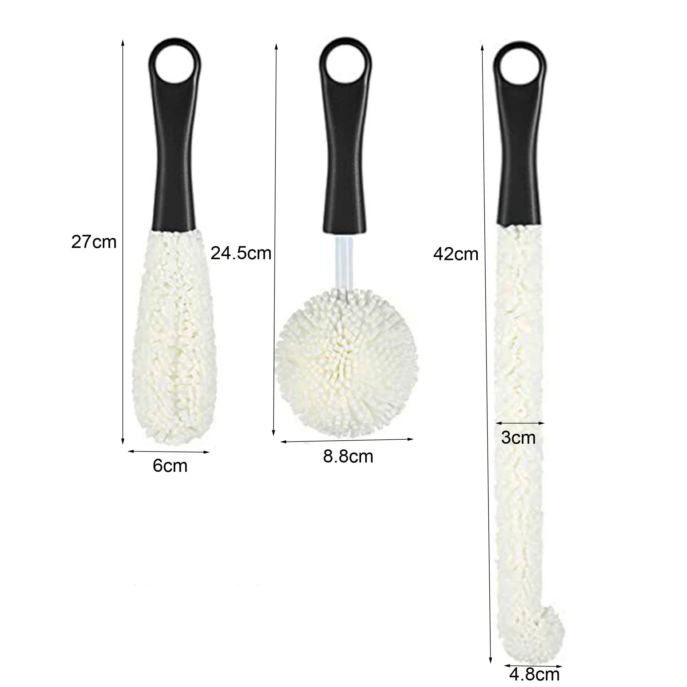 Wine Decanter Cleaning Brushes with Stainless Steel Cleaning Balls Wine Glass Flexible Bottle Scourers Brushes Cleaners Polisher