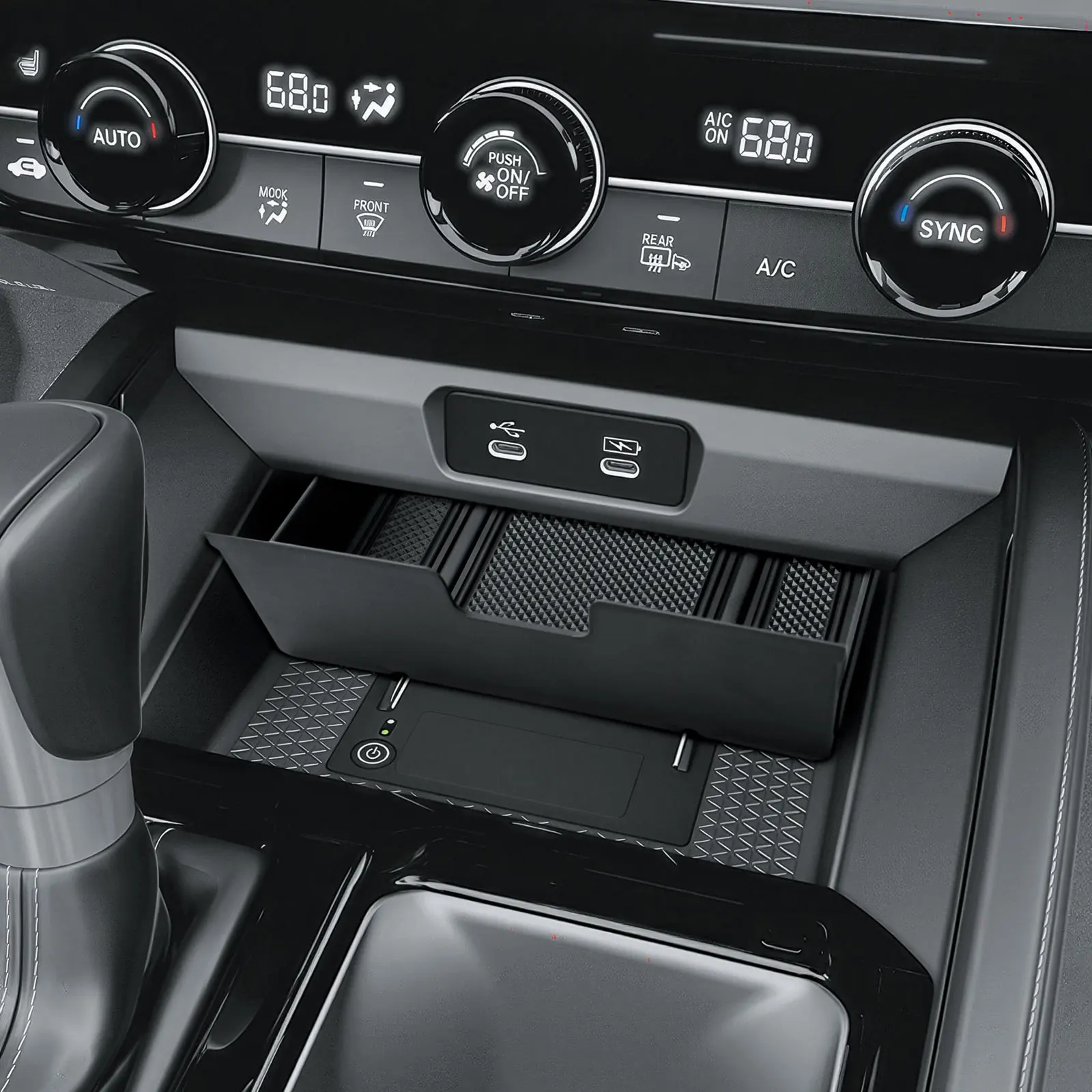 For 2023 2024 2025 2026 Honda Accord Center Console Middle Hidden Storage Box Tray Interior Coin Storage Organizer Accessories