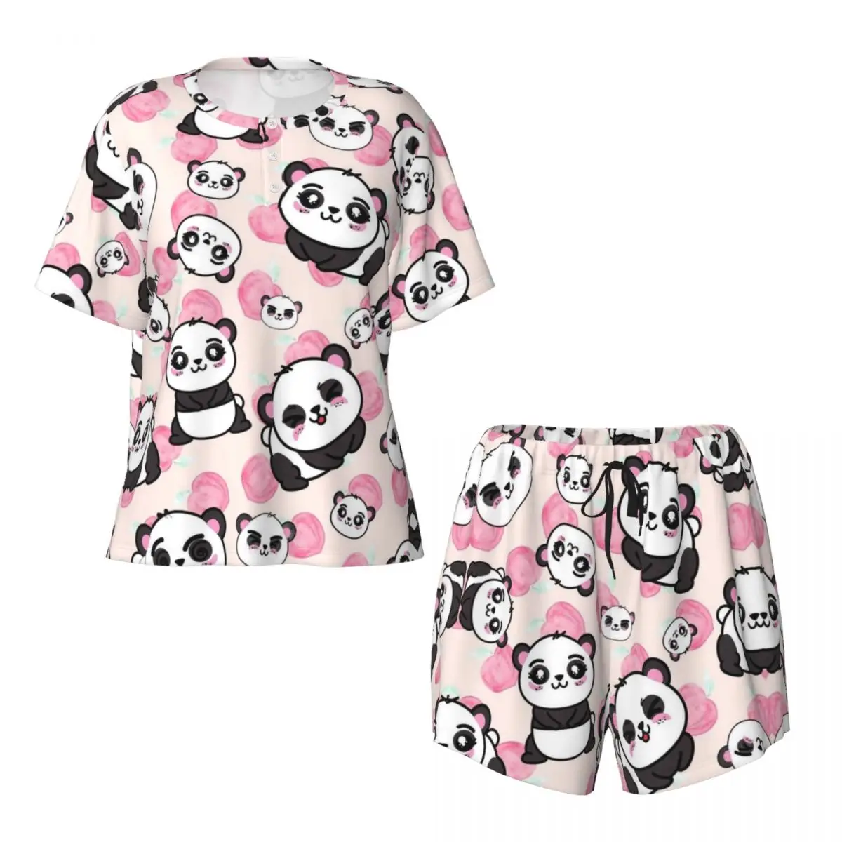 Conjunto de pijama dos desenhos animados feminino, pijamas, tamanho grande, 4XL, novo, verão