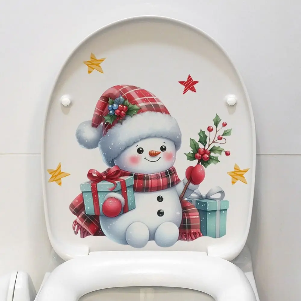 Glow-in-the-Dark Christmas Wall Sticker Cartoon Santa Snowman Deer Multicolor Christmas Decorative Decals Self-Adhesive