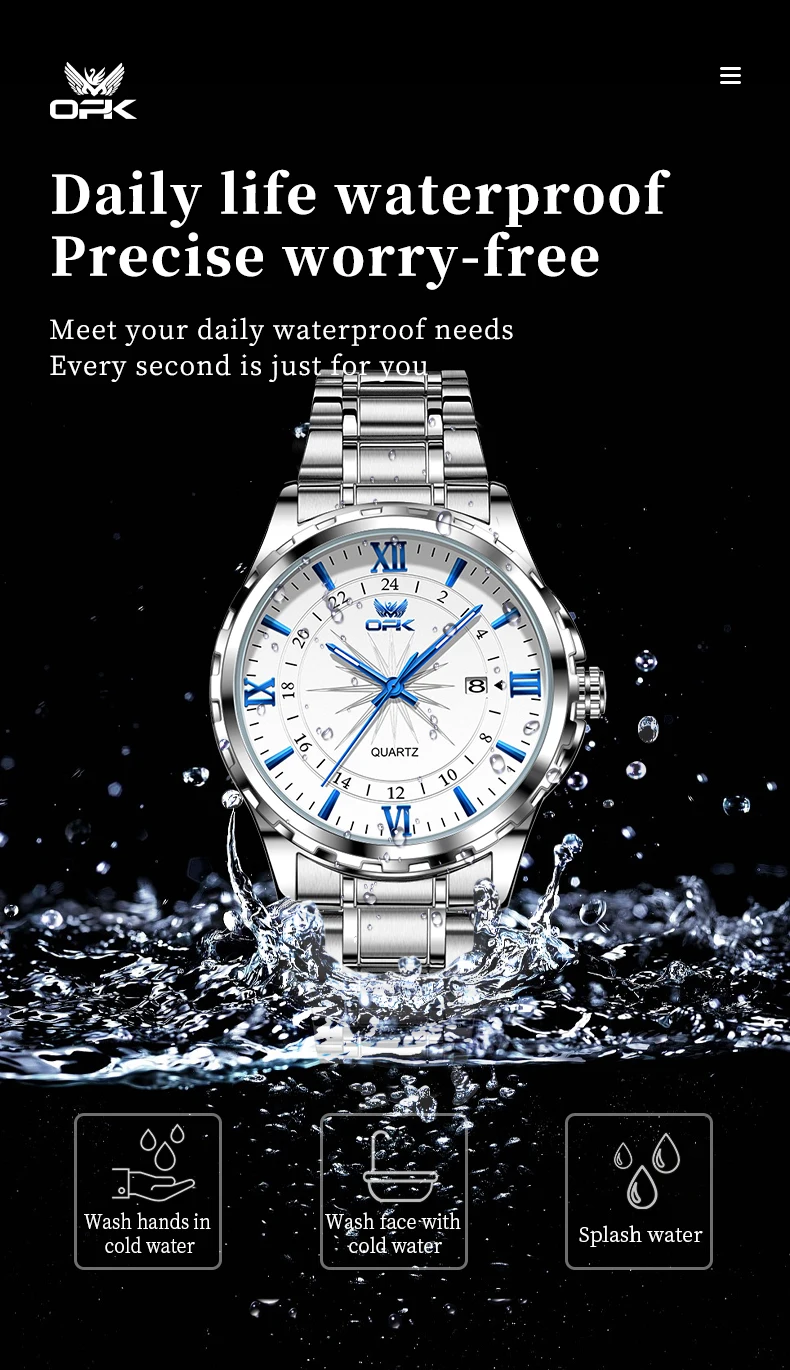OPK 6003 Original Herrenuhren 3Bar Wasserdicht Leuchtende Herrenuhr Elegante Modische Geschäfts-Armbanduhren für Männer – Detail 7