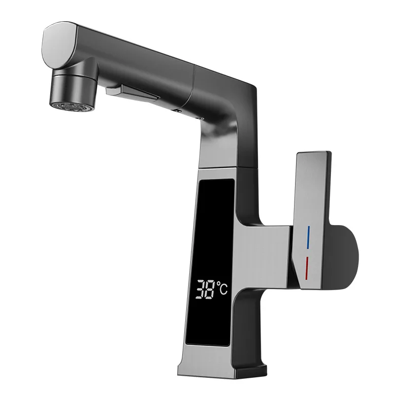 Bathroom, face wash basin, wash basin, rotating lift pull-out digital display faucet