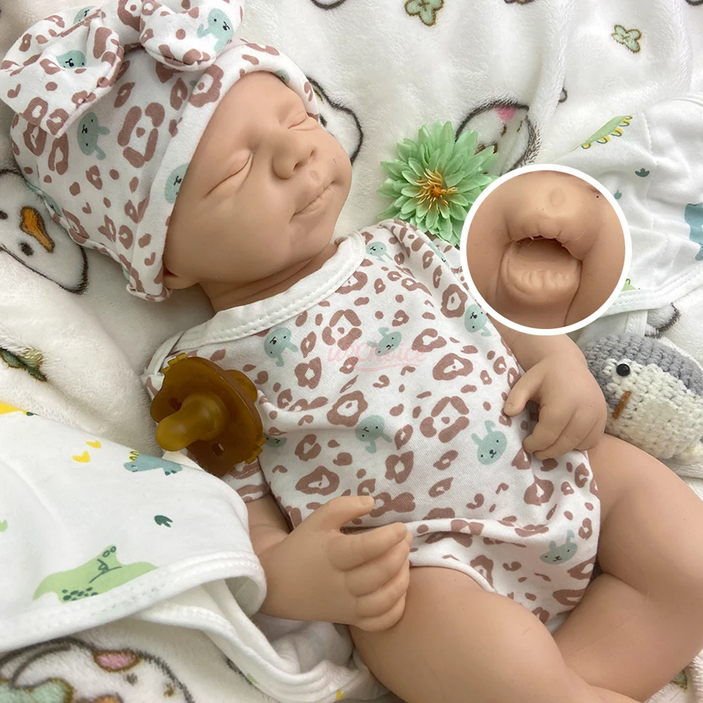 

Реалистичная силиконовая кукла-реборн 20 дюймов с открытым ртом, ручной работы, с утяжелением, мальчик или девочка, с закрытыми глазами, новорожденный, рождественский подарок для малышей