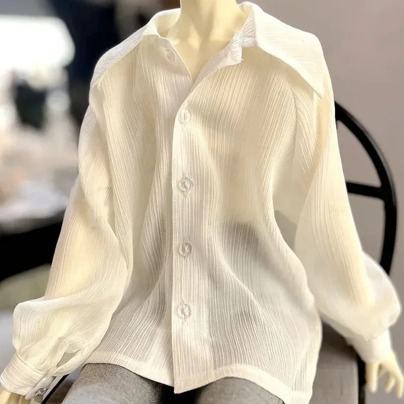 

45/60/68/73/75cm Doll's Clothes Transparent White Chiffon Shirt for 1/4 1/3 Bjd Doll Clothing Top Diy Girl Toys Doll Accessories