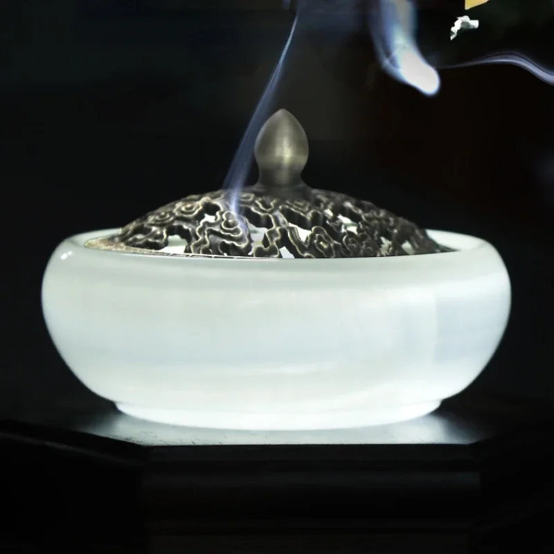 

Jade Incense Burner Household Indoor Sandalwood Incense Burner Agarwood Advanced Light Luxury Incense Coil Burner