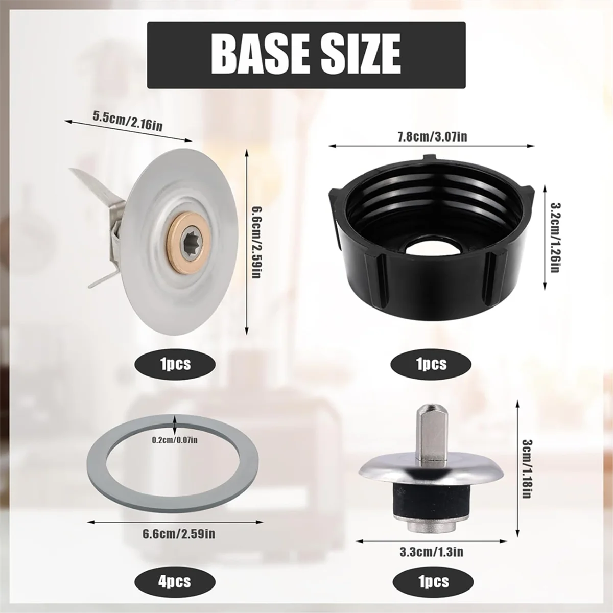 항아리 베이스 캡이 있는 믹서기 아이스 블레이드, 오스테라이저 블렌더용 액세서리, 믹서기 교체 부품, 7 개