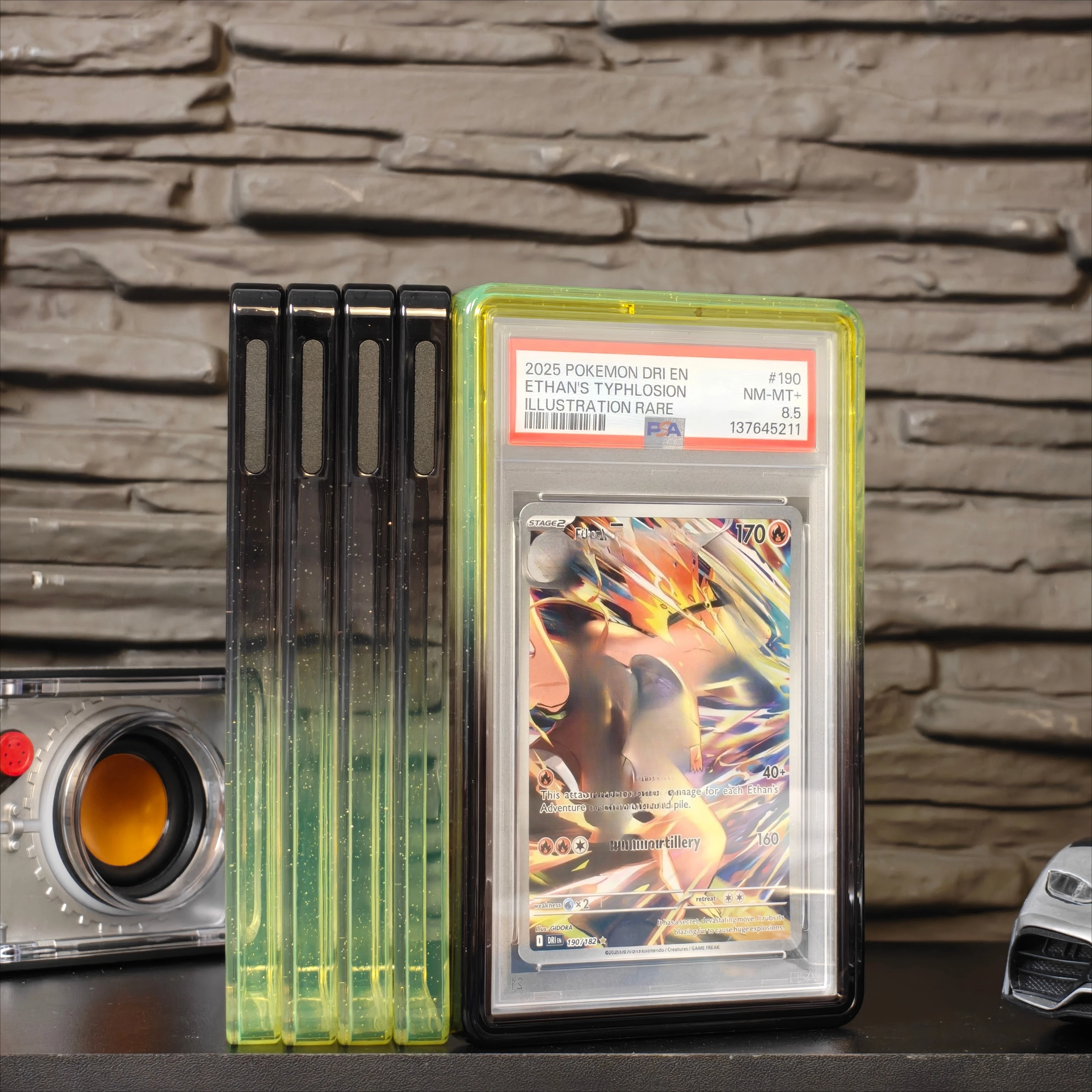 MGJZ Graded Card Slab Protector 35ptTPU Double-Sided Clear  PSA AdhesiveDual Gradient Color Cover for Sports Game Cards