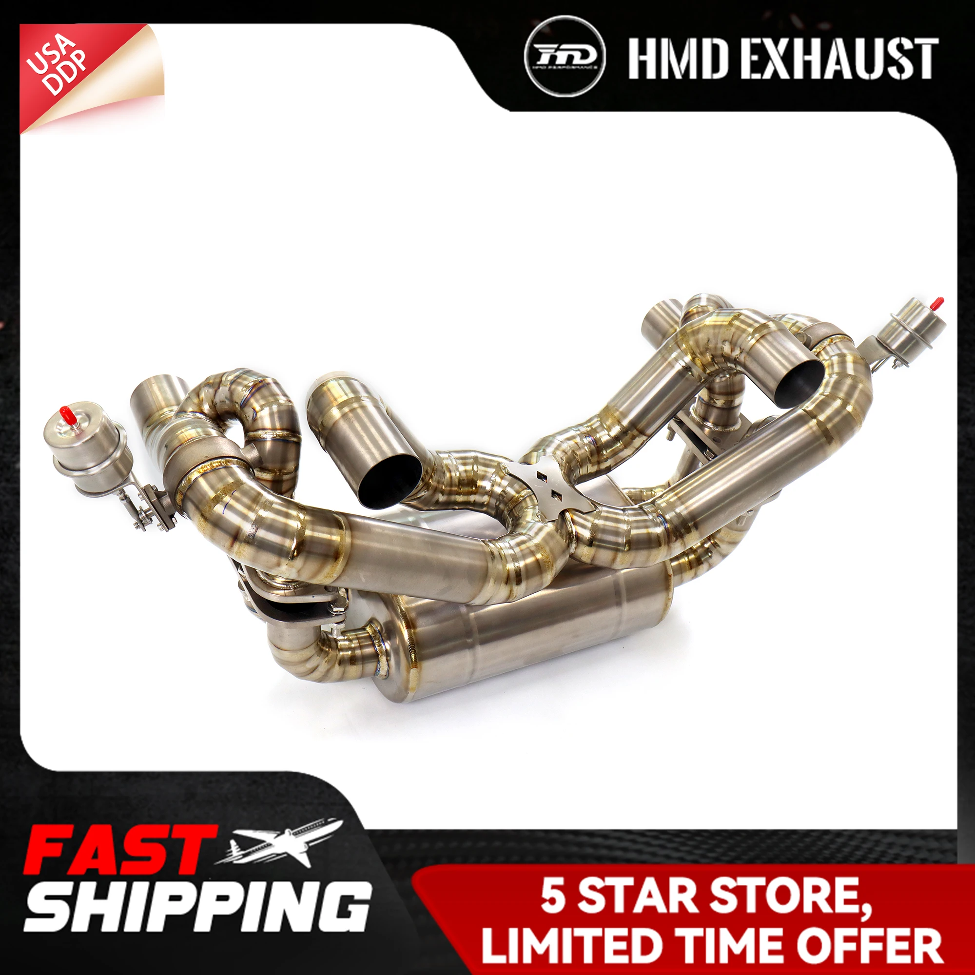 

Выхлопная система HMD для Ferrari F430 Scuderia 4.3L Catback Неразрушающая установка Вакуумный клапан Ti