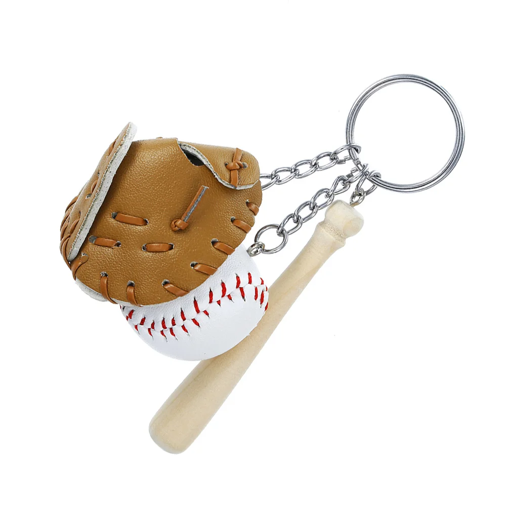 

2Pcs Baseball Keychain Stylish Metal Key Ring Sports Theme Pendant Keychain Organizer Gift for Men Women Collectors