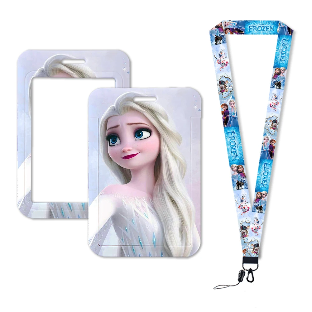 Cartoon Princess Cute Anime Movies Lanyard For Id Badge Holder Neck Strap Keychain Card Girls Gifts Phone Rope