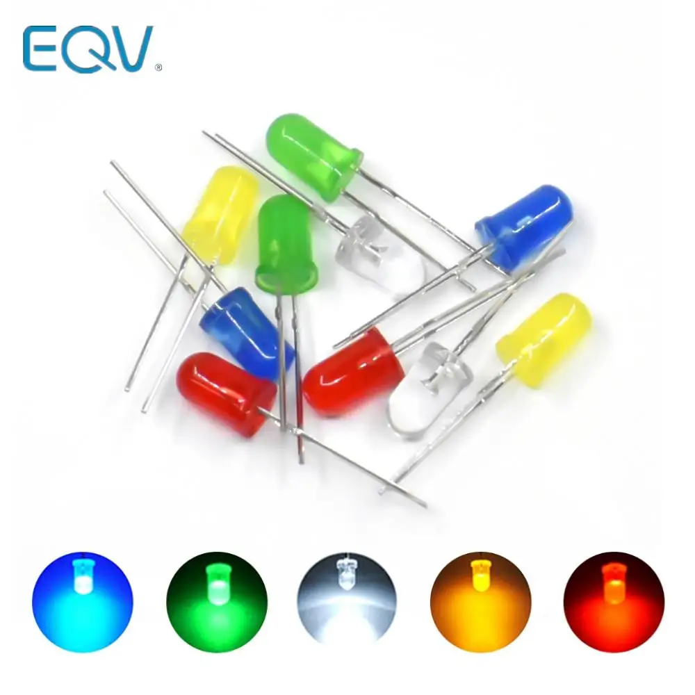 Kit completo de diodo led para arduino, diodo completo, verde, azul, branco, amarelo, vermelho, novo, original, 5mm