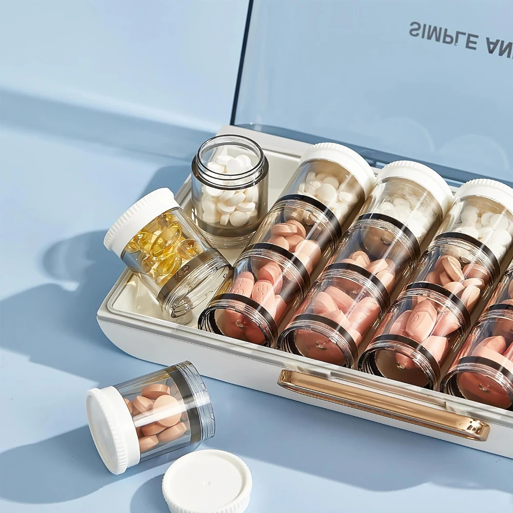 Weekly 21 Compartments Pill Box Moisture Proof Sealed Medicine Container Travel Pocket Tablet Storage Case