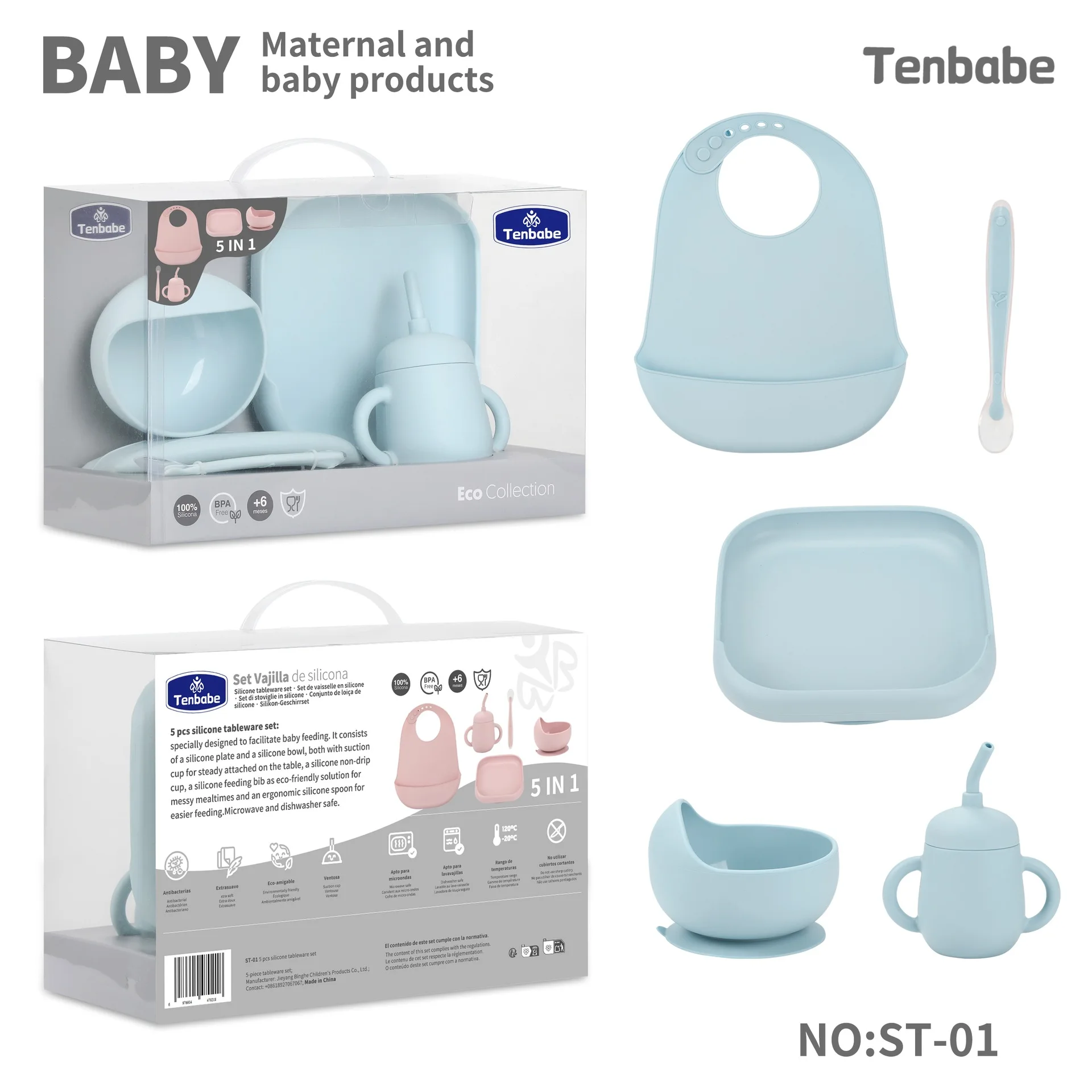 set-de-vajilla-para-bebe-de-silicona-con-vaso-con-pajita-babero-vaso-antiderrames-para-beber-agua-vaso-de-aprendizaje-binaural