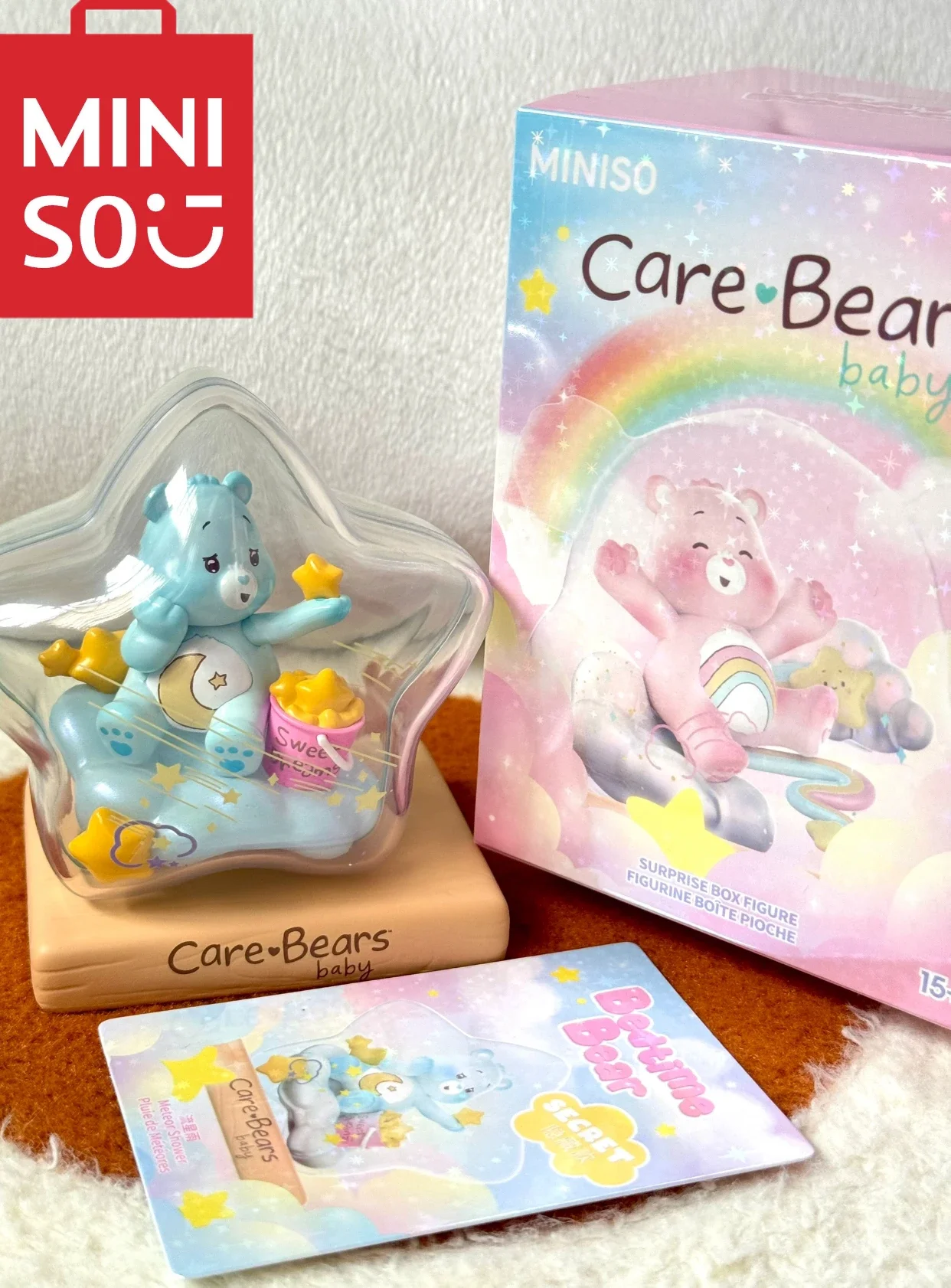 Miniso Blind Box Care Bears Weather Forecast Series Blind Anime Peripheral Figures Cartoon Decorative Tabletop Ornaments Gifts