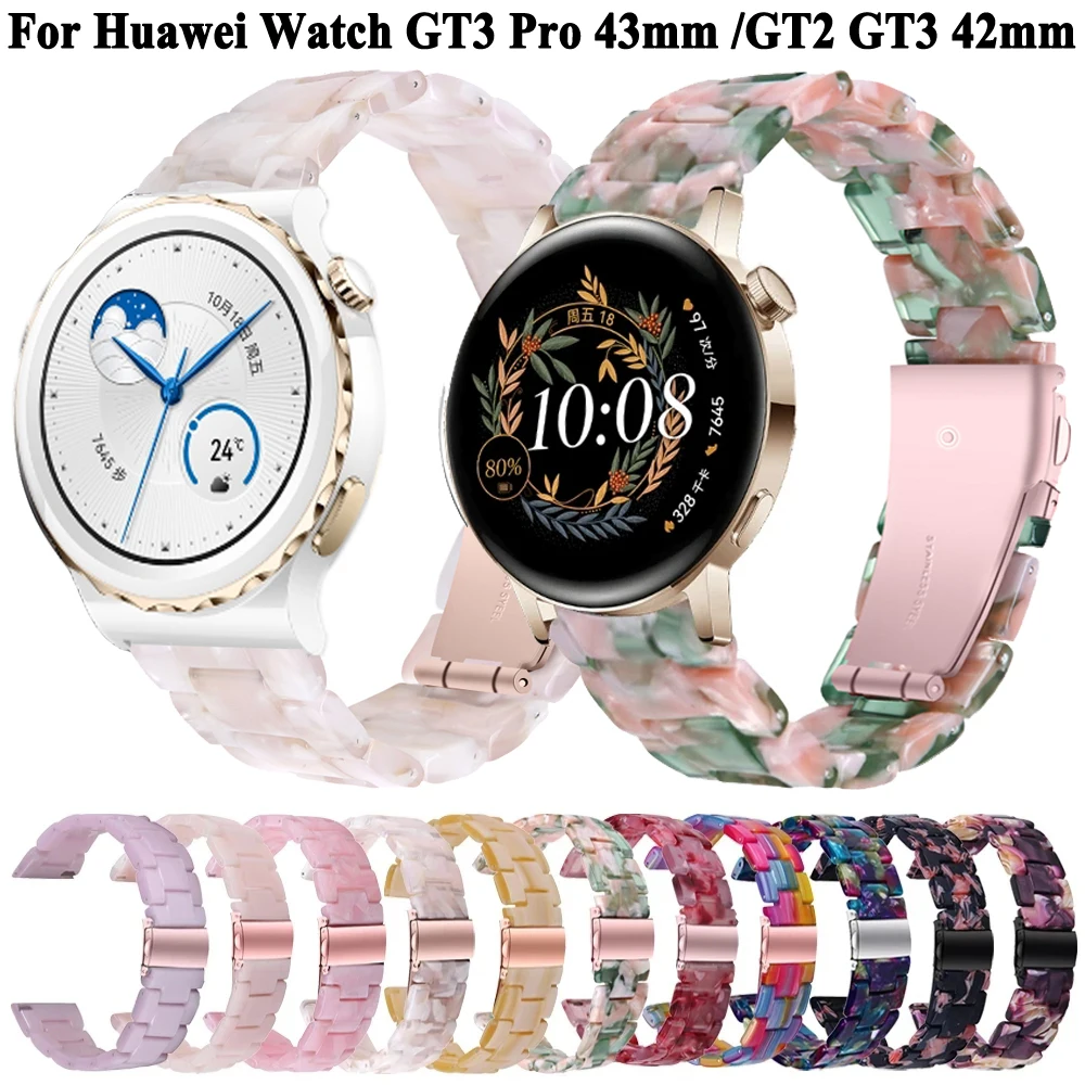 20mm Resin Watchband For Huawei Watch GT3 GT2 42mm Strap Band Wristbands For Watch GT 3 Pro 43mm Bracelet Smartwatch Accessories