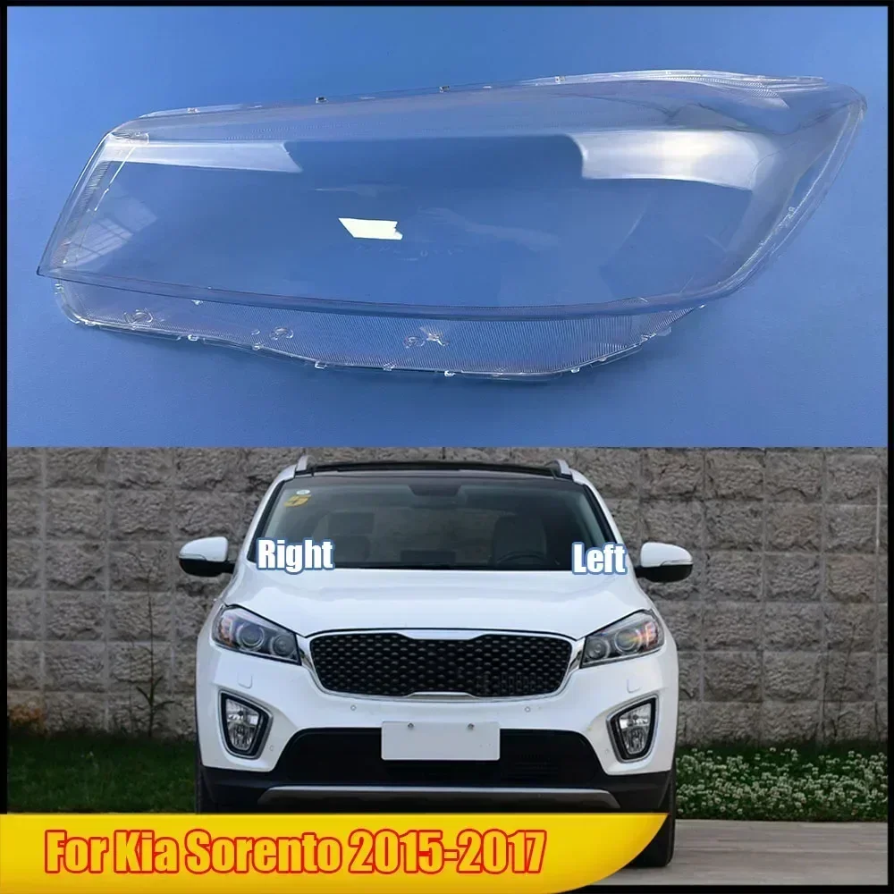 

For Kia Sorento 2015-2017 Headlamp Cover Transparent Lamp Shade Headlight Shell Lens Plexiglass Replace Original Lampshade
