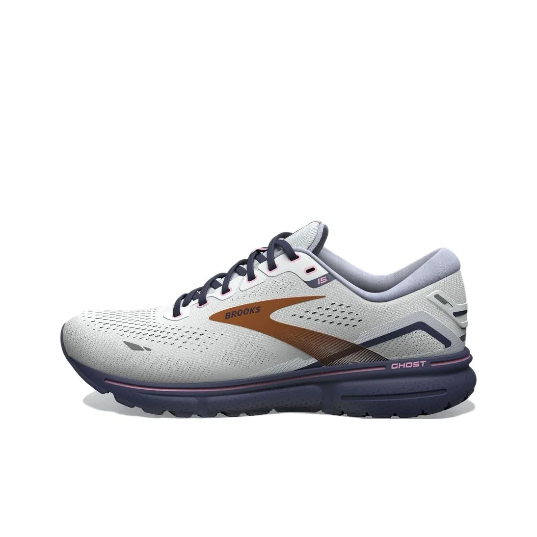 Brooks Ghost 15 Slip Resistant Abrasion Resistant Low top Marathon Running Shoes Women's Gray Copper 120380-1B-492