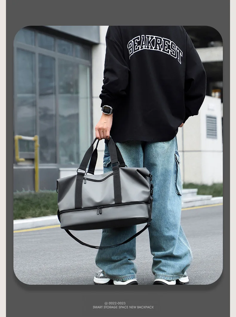 حقيبة لياقة رياضية جديدة للرجال مع حقيبة ظهر ذات سعة كبيرة للفصل الرطب والجاف وحقيبة سفر محمولة باليد للرحلات القصيرة #3
