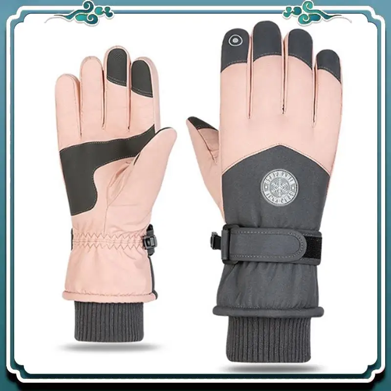 

A65G-лыжные перчатки, зимние перчатки для женщин, варежки для сноуборда, перчатки с сенсорным экраном, водонепроницаемые термоснежные перчатки для снегохода