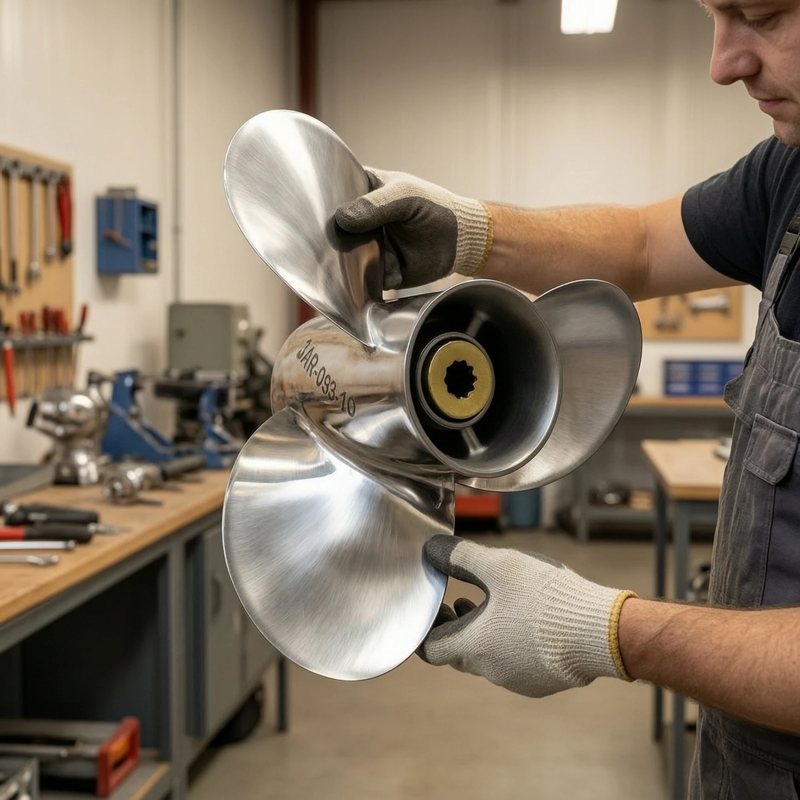 Outboard Propeller Marine-Grade 3-Blade Propeller Hardware Long-Lasting Simple Installation for Boat Owners, Boats