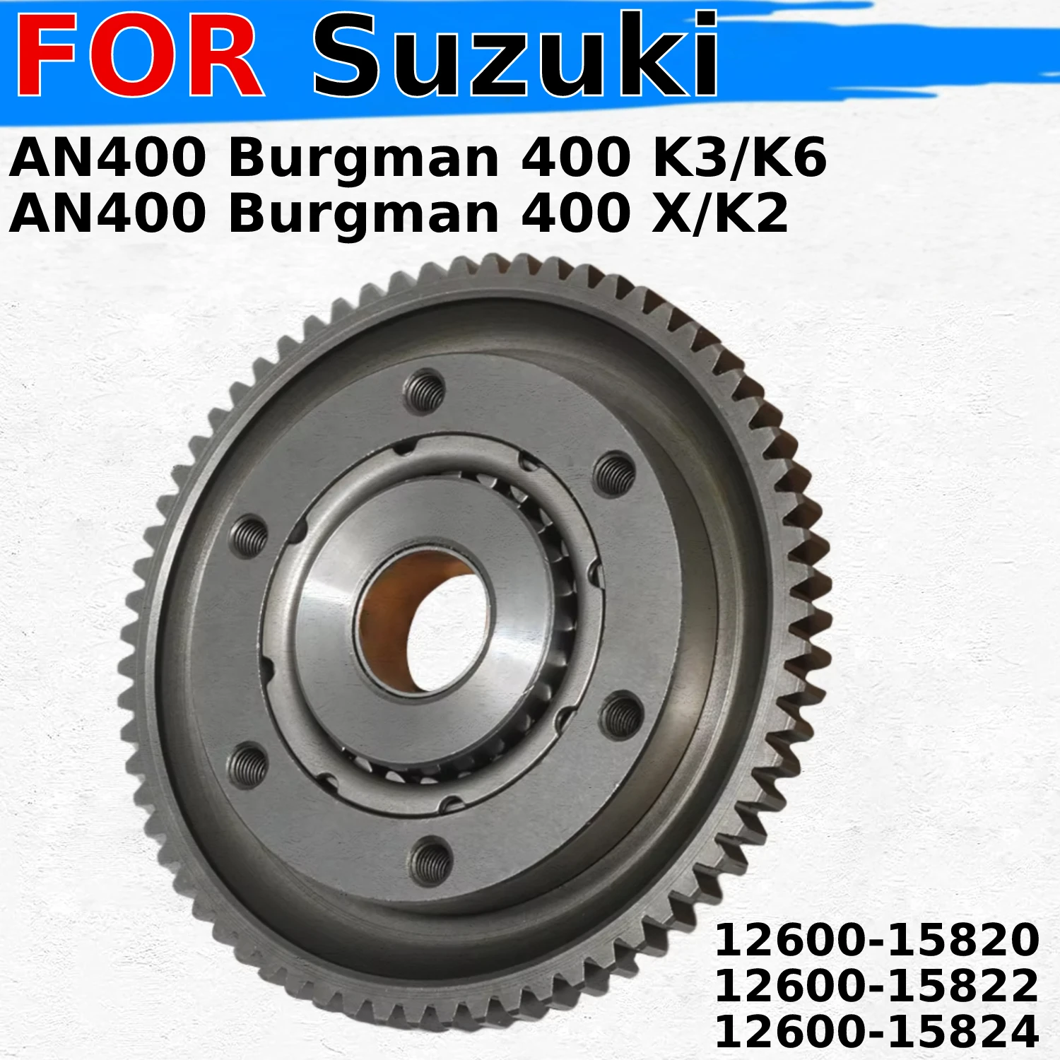 

For Suzuki AN400 Burgman 400 K3 / K6 / X / K2 Motorcycle Starter Clutch Gear Assy Roller Bearing Gear 12600-15820 / 12600-15822