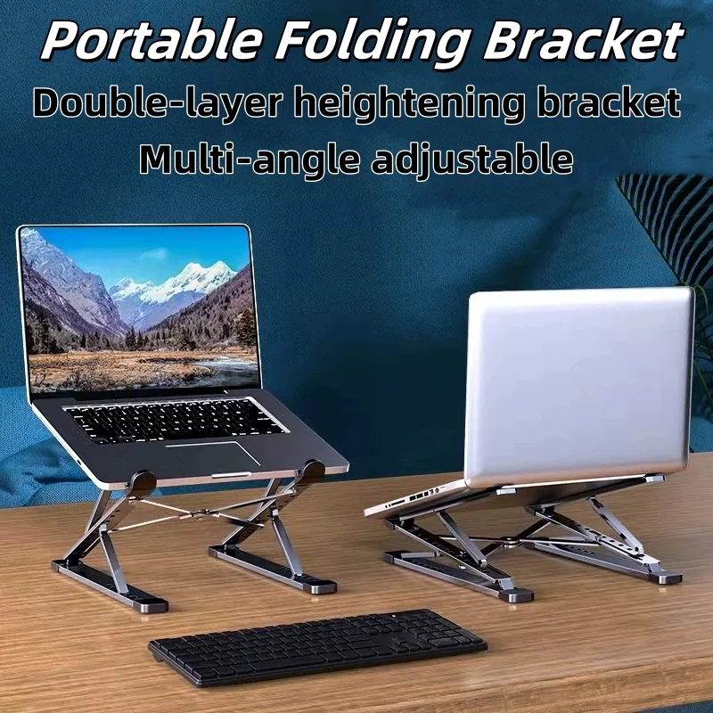

2025 New Adjustable Laptop Stand for Desk Metal Foldables Laptops Riser Portable Laptop Holder Mount10-18” Laptops Tablets-Grey.