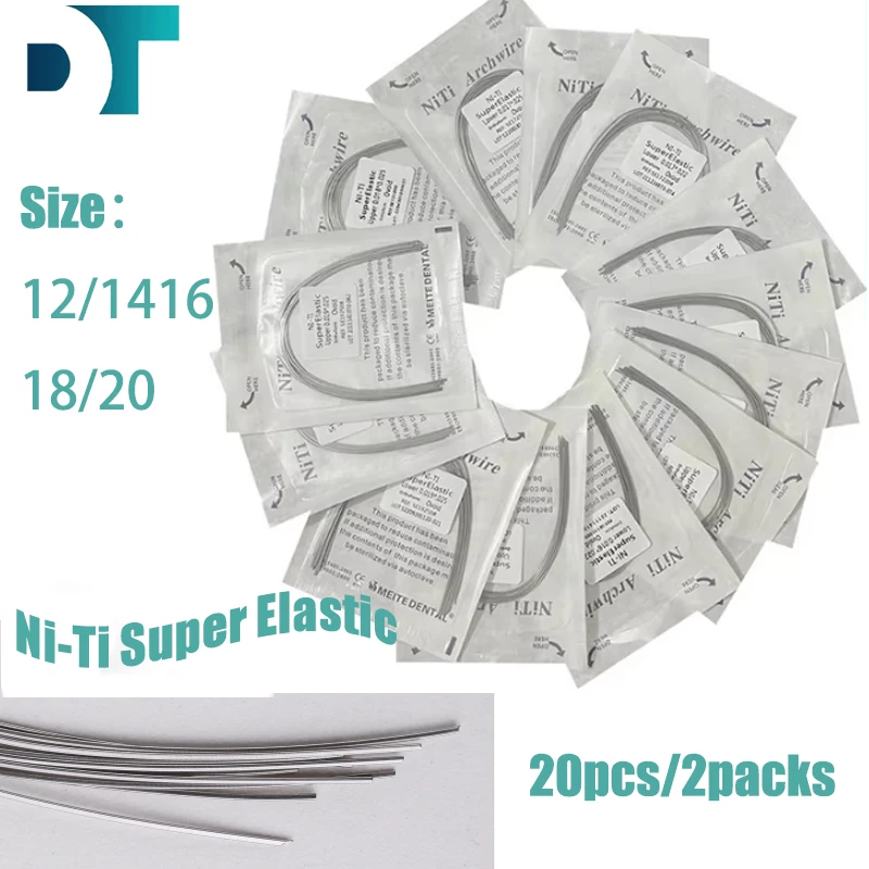 

Dental Orthodontic Archwire Dentista Niti Super Elastic Arch Wire Rectangular Ovoid Form 20pcs/2Packs (10 Upper+10 Lower)